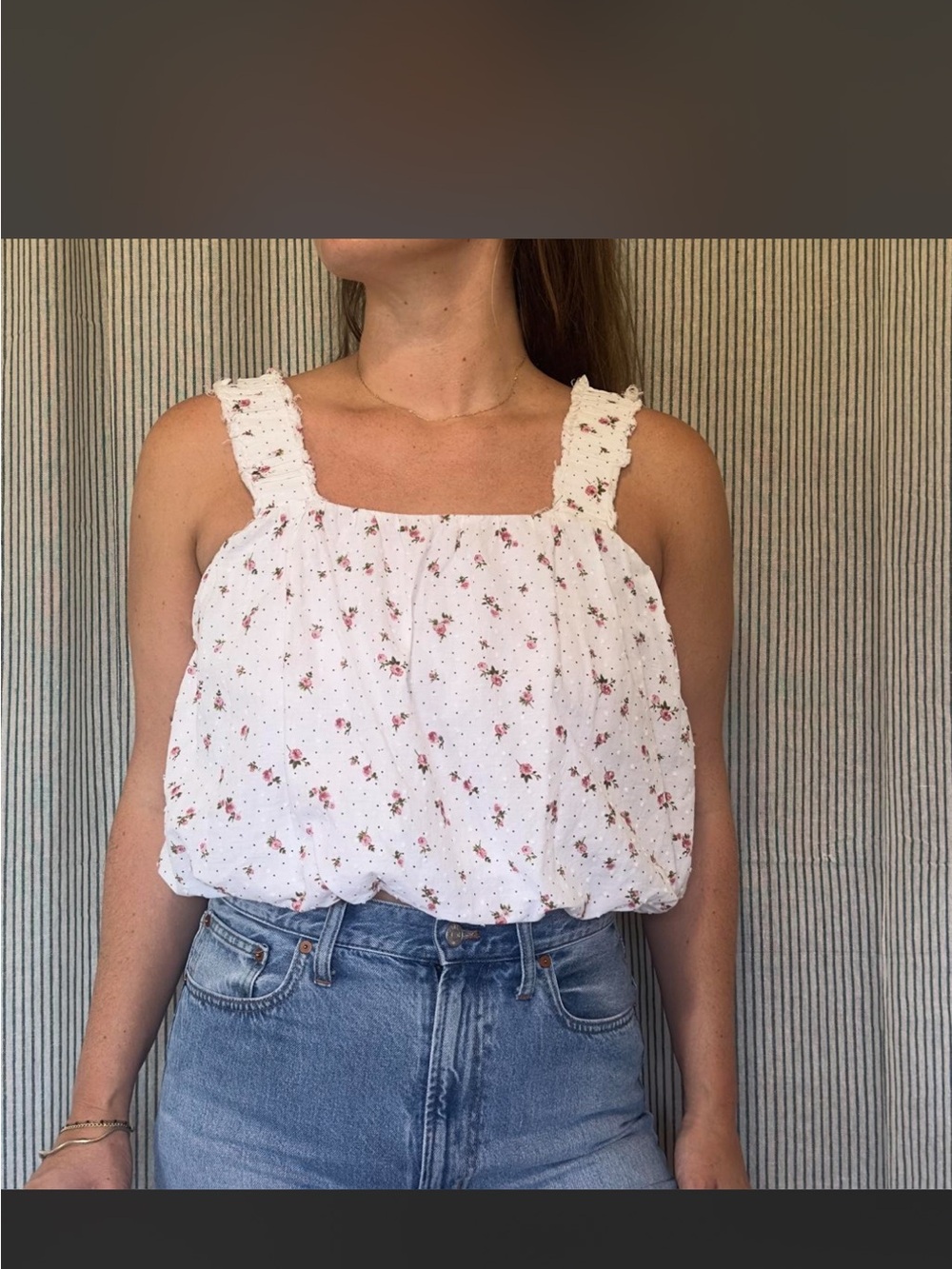 Love Notes - floral bubble crop top